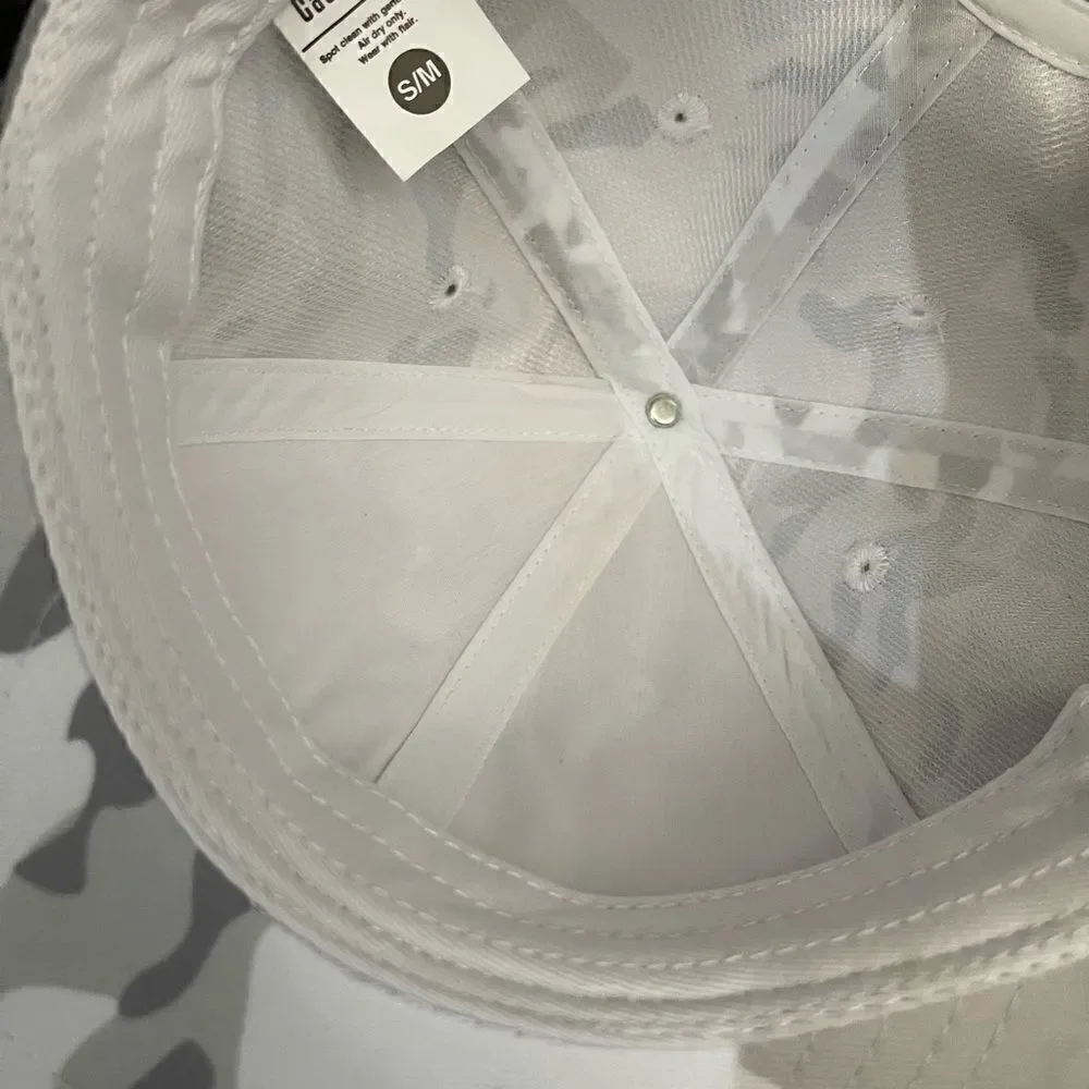 Cash & Co baby white camo, baby ball cap. Never worn. Excellent condition